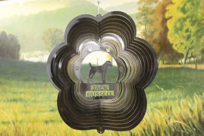 DSA 78451 12" Jack Russell Dog Breed Wind Spinner-Black Starlight