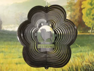 DSA 78651 12" Keeshond Dog Breed Wind Spinner-Black Starlight