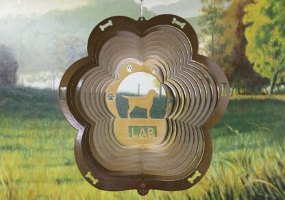 DSA 79055 12" Lab Dog Breed Wind Spinner-Copper Starlight