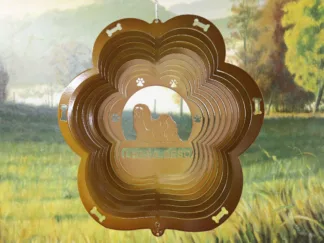DSA 79255 12" Lhasa Apso Dog Breed Wind Spinner-Copper Starlight