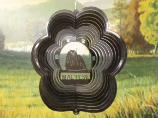 DSA 79451 12" Maltese Dog Breed Wind Spinner-Black Starlight