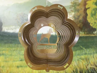 DSA 81055 12" Pinscher Dog Breed Wind Spinner-Copper Starlight