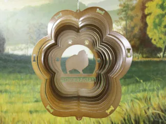 DSA 81755 12" Pomeranian Dog Breed Wind Spinner-Copper Starlight