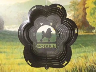 DSA 81851 12" Poodle Dog Breed Wind Spinner-Black Starlight