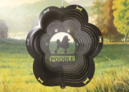 DSA 81851 12" Poodle Dog Breed Wind Spinner-Black Starlight