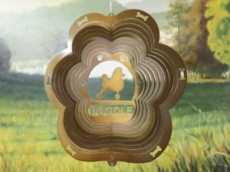 DSA 81855 12" Poodle Dog Breed Wind Spinner-Copper Starlight