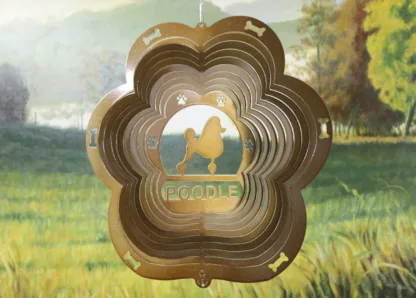 DSA 81855 12" Poodle Dog Breed Wind Spinner-Copper Starlight