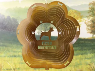 DSA 82305 12" Rat Terrier Dog Breed Wind Spinner-Copper Starlight