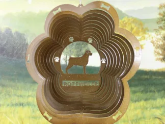 DSA 82455 12" Rottweiler Dog Breed Wind Spinner-Copper Starlight