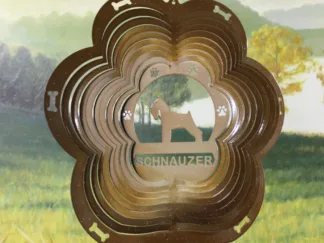 DSA 82855 12" Schnauzer Dog Breed Wind Spinner-Copper Starlight
