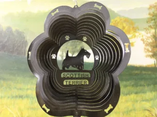 DSA 82951 12" Scottish Terrier Dog Breed Wind Spinner-Black Starlight