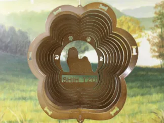 DSA 83455 12" Shih Tzu Dog Breed Wind Spinner-Copper Starlight
