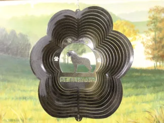 DSA 84151 12" St. Bernard Dog Breed Wind Spinner-Black Starlight