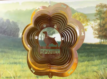 DSA 84205 12" Spaniel Dog Breed Wind Spinner-Copper Starlight