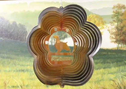 DSA 84275 12" Spaniel Dog Breed Wind Spinner-Copper/Black Starlight