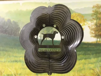 DSA 84951 12" Weimaraner Dog Breed Wind Spinner-Black Starlight