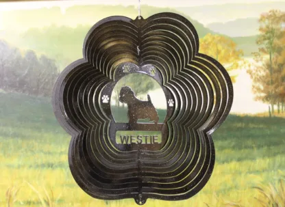 DSA 85351 12" Westie Dog Breed Wind Spinner-Black Starlight