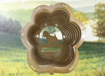 DSA 85355 12" Westie Dog Breed Wind Spinner-Copper Starlight