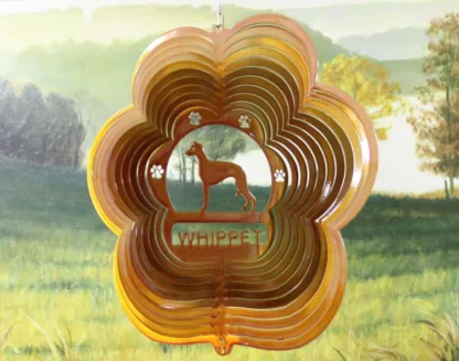 DSA 85405 12" Whippet Dog Breed Wind Spinner-Copper Starlight