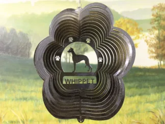 DSA 85451 12" Whippet Dog Breed Wind Spinner-Black Starlight