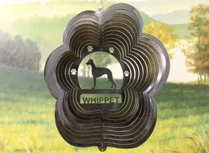 DSA 85451 12" Whippet Dog Breed Wind Spinner-Black Starlight