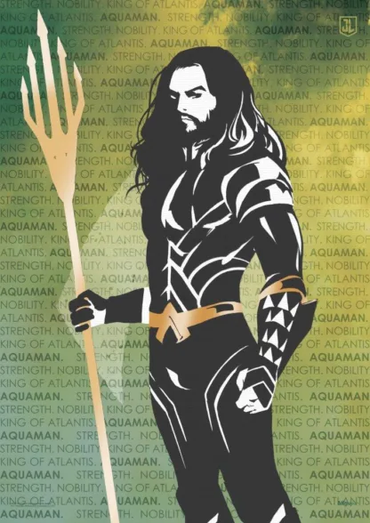 Justice League (Aquaman Words) MightyPrint™ Wall Art