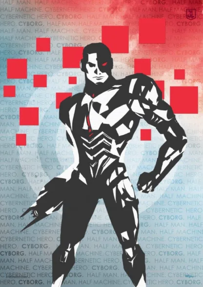Justice League (Cyborg Words) MightyPrint™ Wall Art