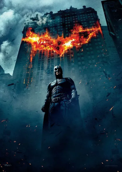 Dark Knight Trilogy (Burning Bat) MightyPrint™ Wall Art
