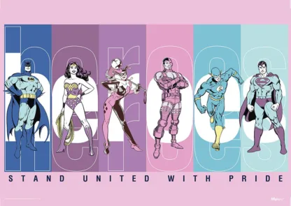 Justice League Pride (Stand United With Pride) Mightyprint™ Wall Art