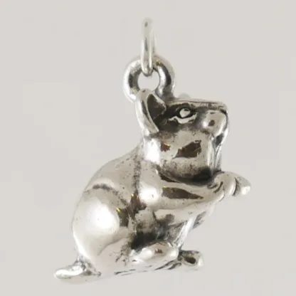 Microsculptures 1528 Hamster Silver Charm
