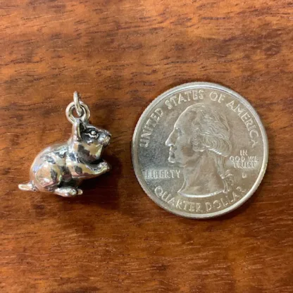 Microsculptures 1528 Hamster Silver Charm - Image 2