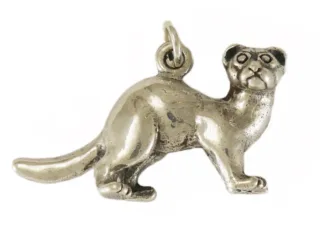 Microsculptures 1530 Ferret Silver Charm