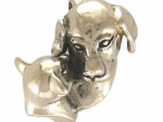 Microsculptures 1533 Dog And Cat Silver Pendent