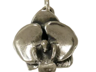 Phalaenopsis Orchid silver pendant with intricate design