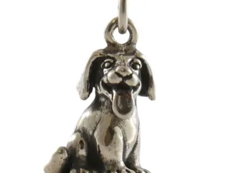 Microsculptures 1540 Silly Puppy Silver Charm