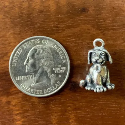 Microsculptures 1540 Silly Puppy Silver Charm - Image 2