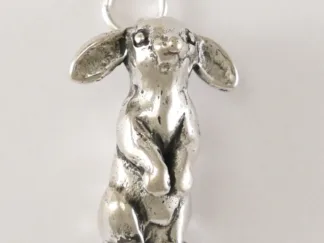 Silver silly rabbit charm with detailed features